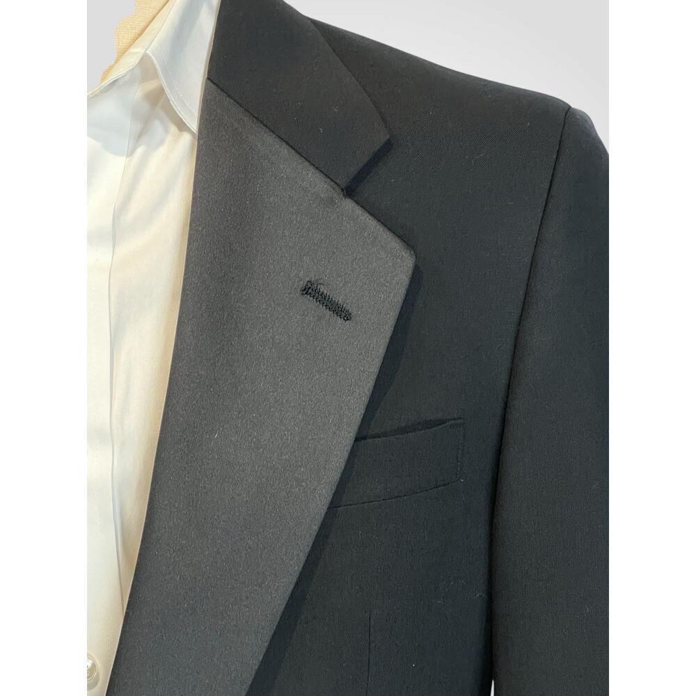 Vintage Cricketeer Tuxedo 38-40R 35x28 Solid Black 1 Button Wool Tux - Picture 8 of 16
